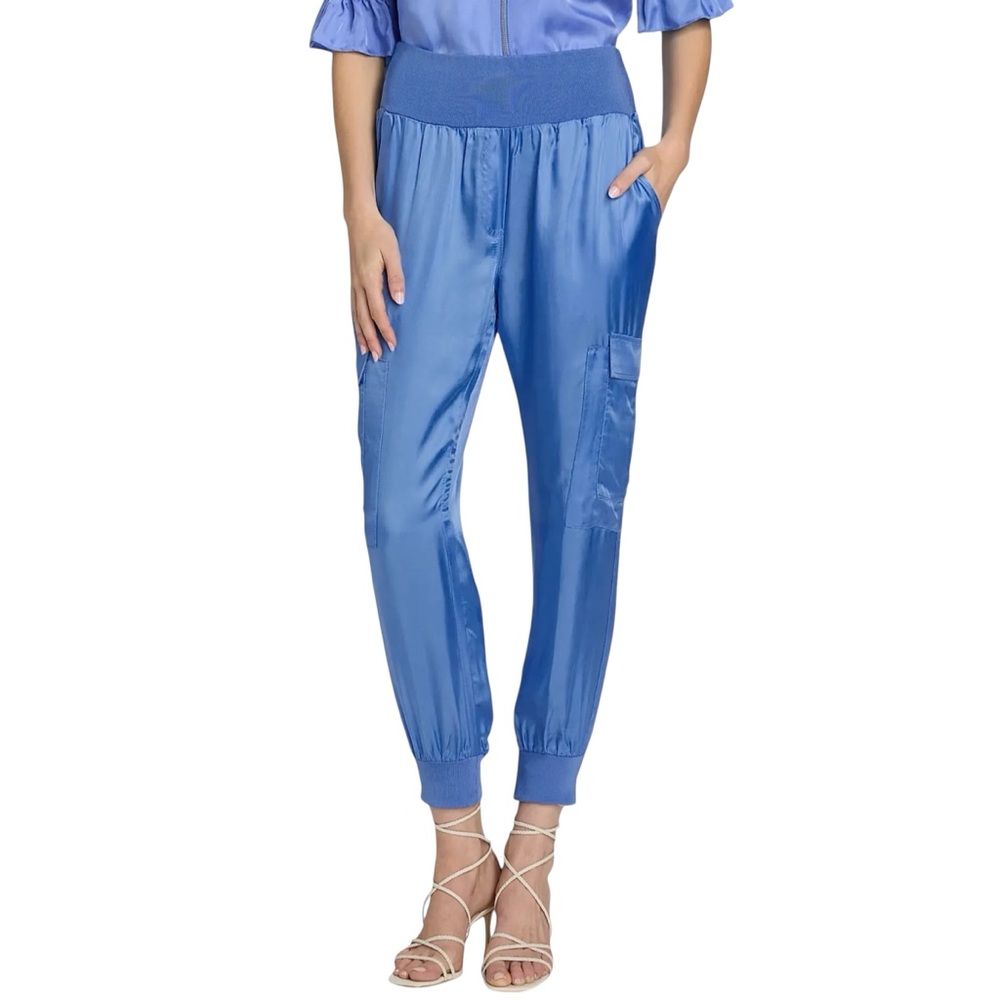 CINQ A SEPT Giles Twill Cargo Joggers in Cobalt wave - Picture 2 of 13